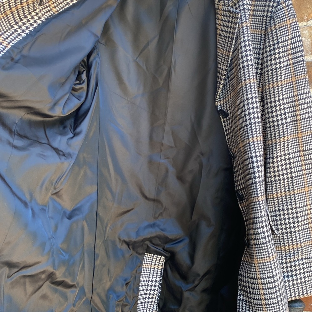 Pendleton Plaid 100% Merino Wool Coat with Lambskin Leather Trim Size 18 - Picture 6 of 16